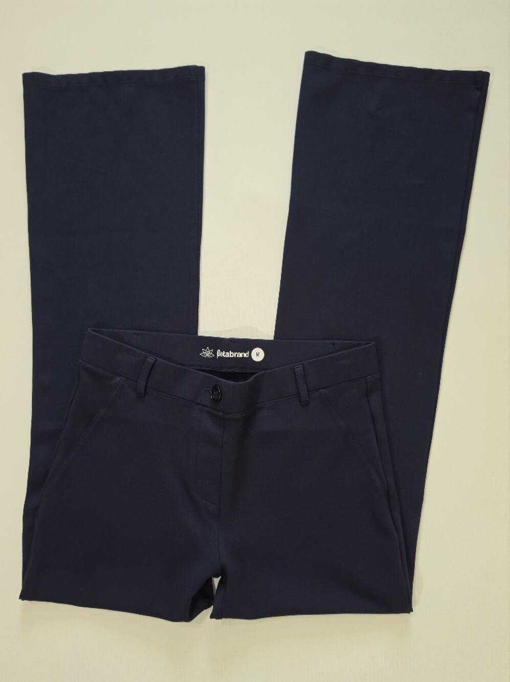 Betabrand Bootcut Pants Womens Medium Navy Blue Minimalist - Picture 3 of 6